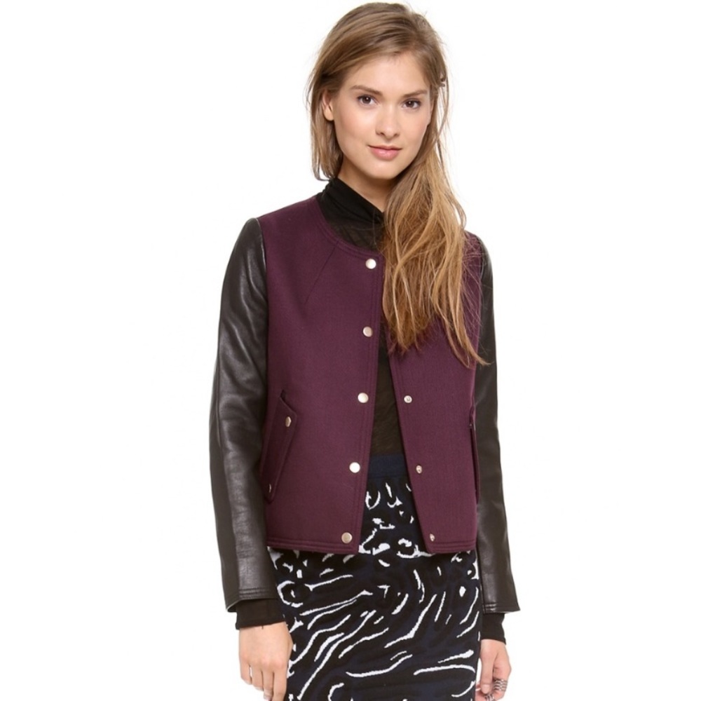Club Monaco Gabi Varsity Bomber Jacket Size S